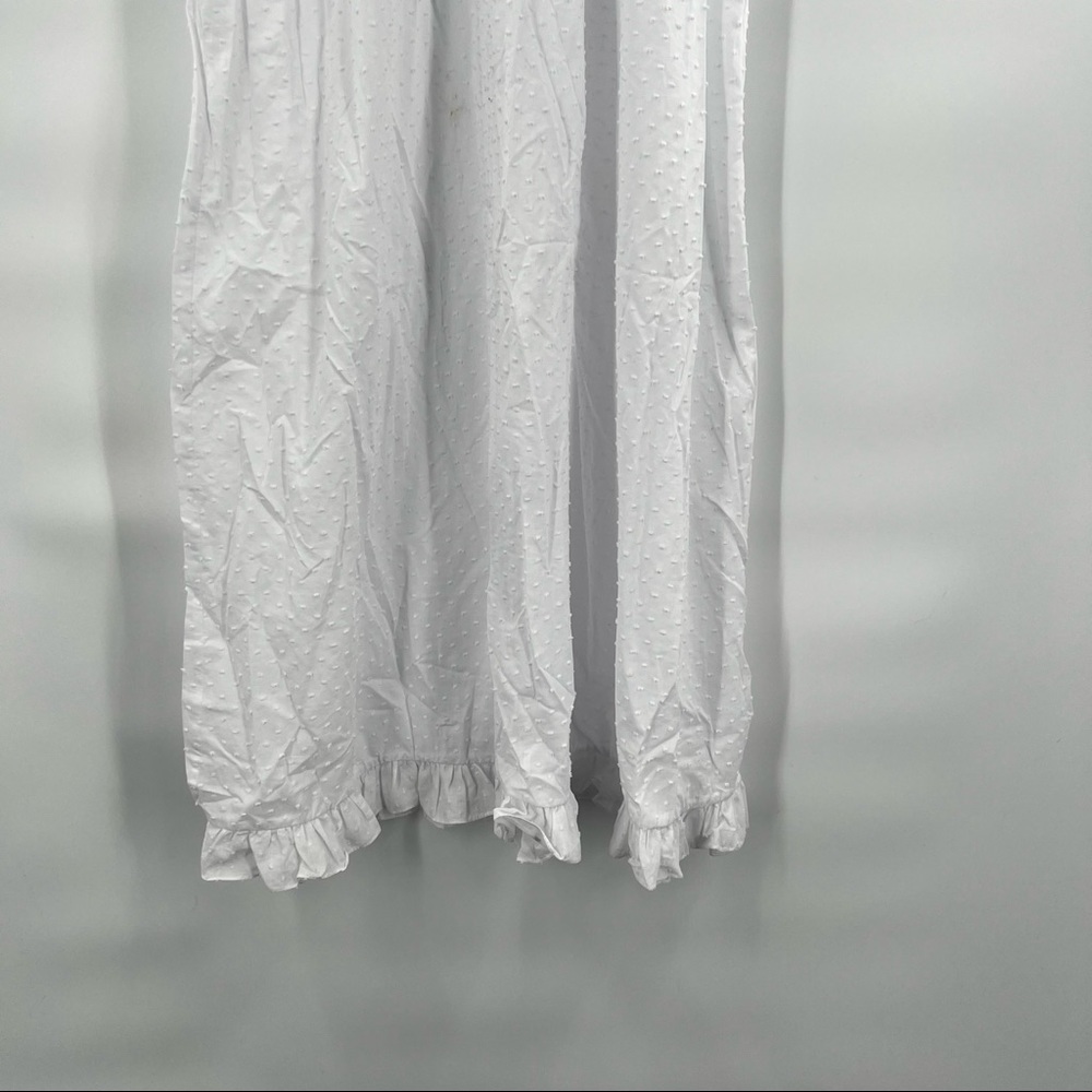 NWOT Hill House The Caroline Nap Dress White Swiss Dot Puff Short Sleeve Midi - Picture 8 of 16
